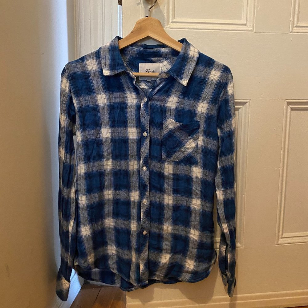 RAILS long-sleeve plaid button-down - BLUE/WHITE - size S - GREAT condition!